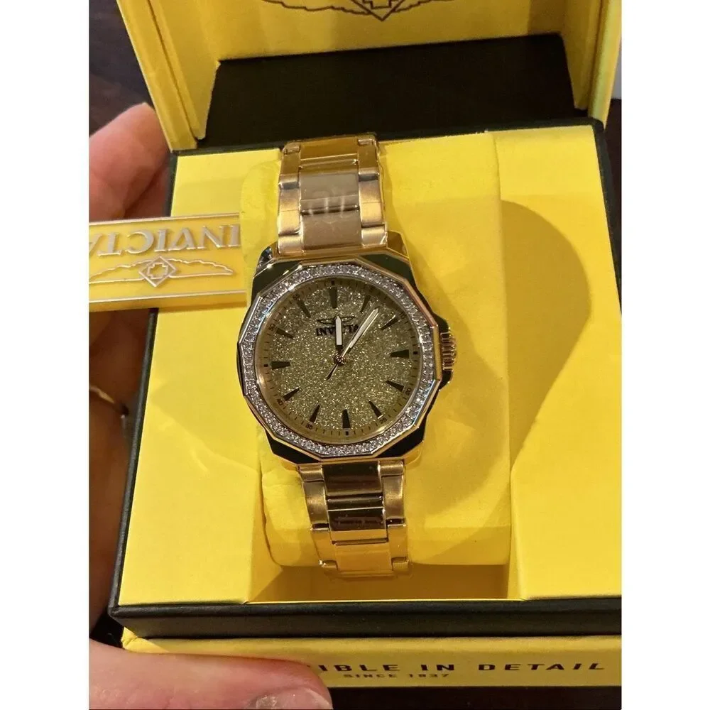 Invicta Speedway Women’s Watch 34mm Gold-Tone Bracelet Glitter Dial 49130